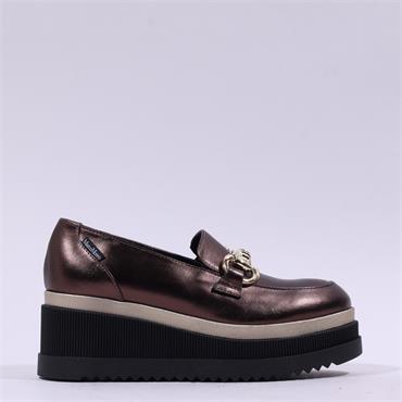 Marco Moreo Stockholm Platform Link Shoe - Brown Metallic